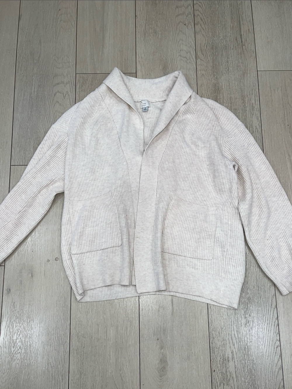 a new day Cream Open-Front Ribbed Cardigan